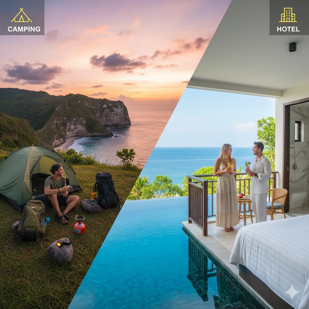 Pilih Mana Sensasi Camping atau Kenyamanan Hotel di Nusa Penida?